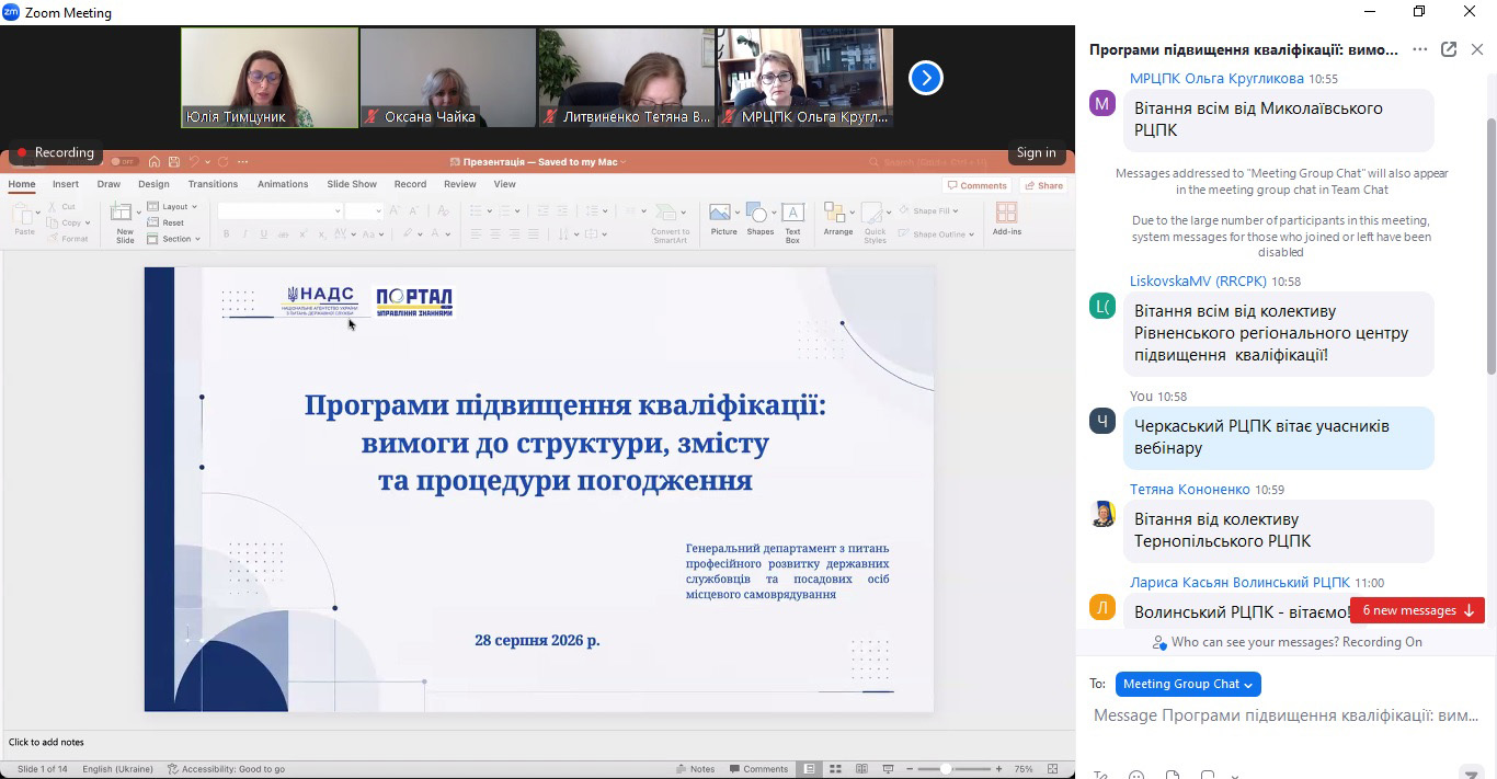Детальніше про статтю Спільно з НАДС обговорили практичні рекомендації щодо розроблення програм підвищення кваліфікації